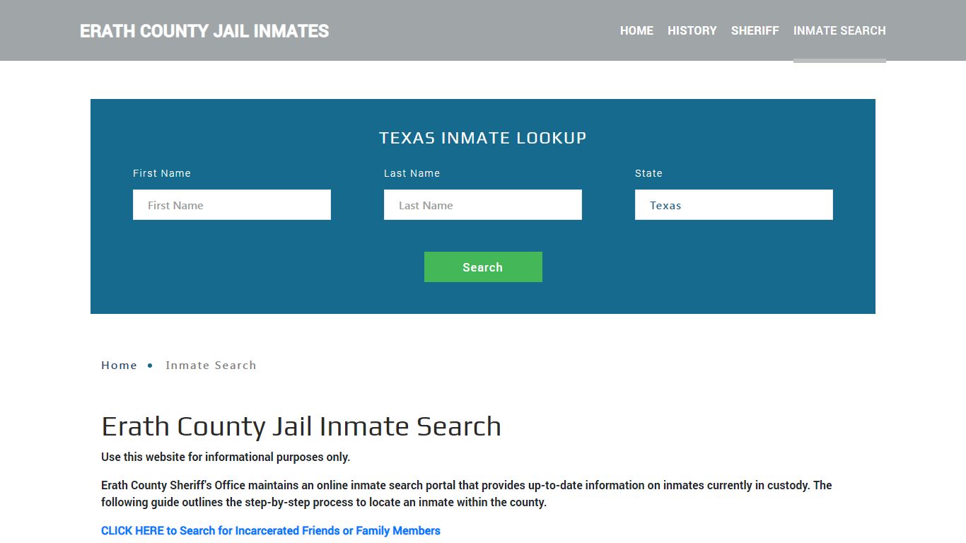 Erath County, TX Detainee Lookup